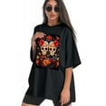 thumbnail image 3 of Plus Size Shirt for Women Black Tops for Women Short Sleeves Shirt for Women Skull (10) T Shirt Oversized Shirt for Women S, 3 of 5