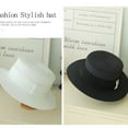thumbnail image 4 of SikaFu French Style Pearl Straw Hat, Women's Summer Beach Sun Hat, Sun Protection Straw Woven Sun Hat, Socialite Style Flat Top Hat, 4 of 8
