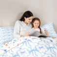 thumbnail image 4 of Manfei Blue Ribbon Bowknot Full Size Comforter Sets 3 Pieces for Kids Teens,Kawaii Bow Plaid Bedding Sets for Girls,Ultra Soft Home Decor, 4 of 6