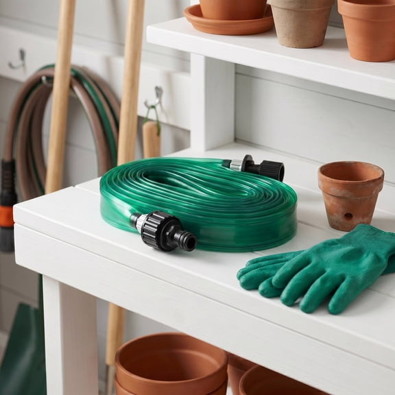 GETAJGHSD Garden Flat Hose PVC Green for Efficient Irrigation and Weather Resistance