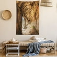 thumbnail image 2 of Ancient Tapestry, Ancient Temple Corridor with Sculpture on the Wall in Angkor Thom in Siem Reap Cambodia, Wall Hanging for Bedroom Living Room Dorm Decor, 60W X 80L Inches, Beige, by Ambesonne, 2 of 5