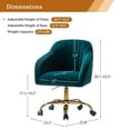 thumbnail image 6 of Velvet Office Desk Chair Rolling Vanity Armchair Swivel Adjustable Adult Teal, 6 of 10