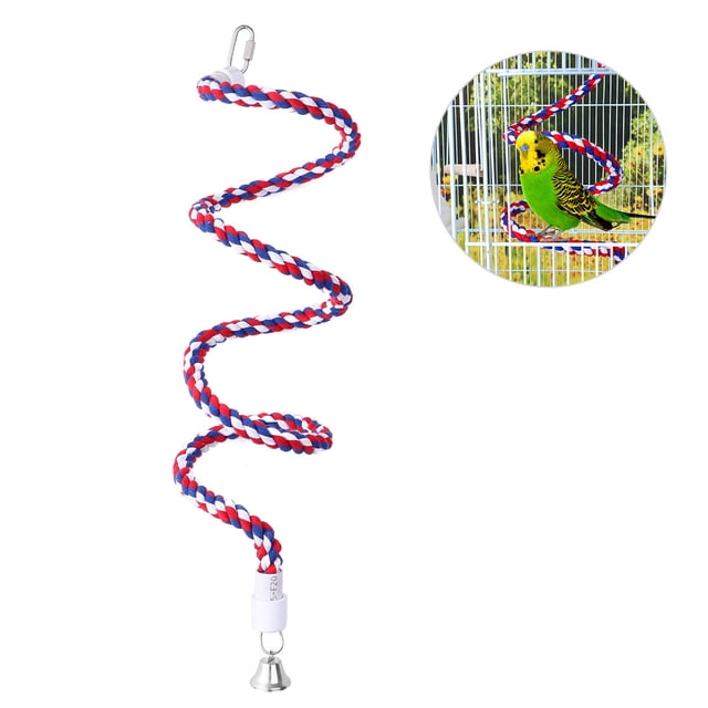 Miangastore Cotton Rope Bird Swing Perch Multi Color Parrot Enthusiasts Playtime 1Set