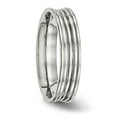 thumbnail image 4 of Auriga Fine Jewelry Stainless Steel Polished Ridged 5 mm Band for Women Size 11, 4 of 6