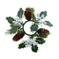 thumbnail image 2 of Horivan Christmas Candle Wreath Ring Artificial Flower Garland for Table Decor Centerpiece Holiday Party Wedding Home Decoration with Plastic Base, 2 of 6