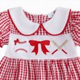 thumbnail image 4 of KPOPLK Girls Clothing Sets Baby Girls Summer Outfits Set Gingham Short Sleeve Top with Shorts for 1-5 Years(6-12M,Red), 4 of 4