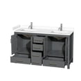 thumbnail image 2 of Wyndham Collection Sheffield 60" Wood Double Bathroom Vanity in Dark Gray, 2 of 4