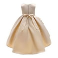 thumbnail image 6 of XEGLSBU Girls Dresses Size 6-8 Girls' Dress for Children off The Shoulder Party Gown Dress with Rose Embroidery Skirt for Ages 3 10 Beige Size 3-4 Years, 6 of 7