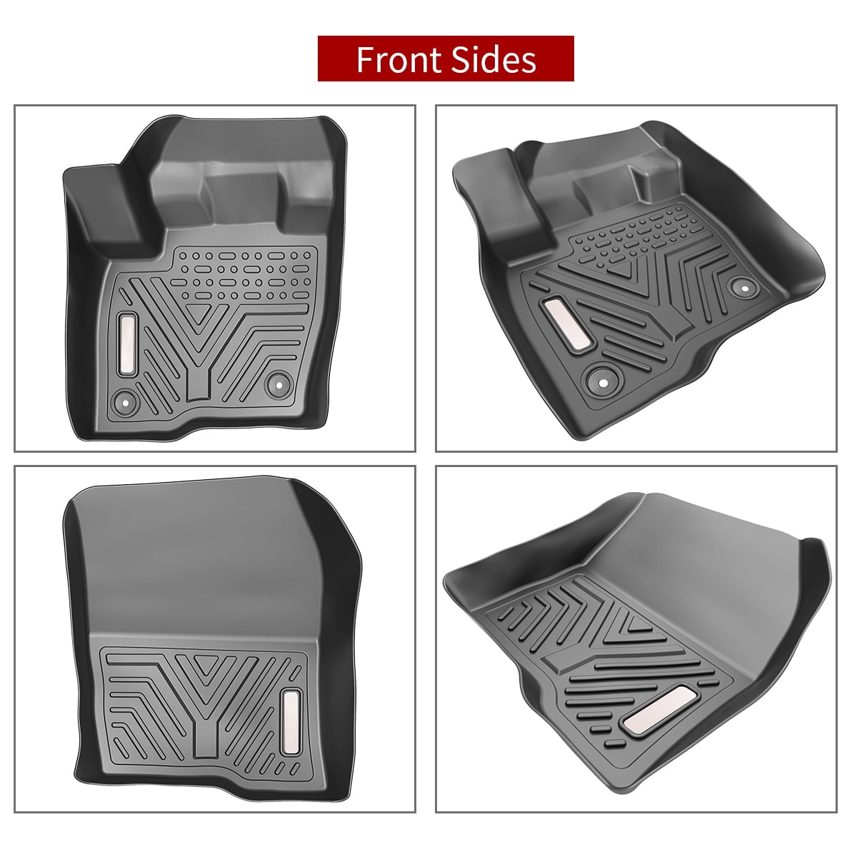 RVNI TPE Rubber Front and Rear for 2015-2022 2023 2024 Ford Edge Floor Mats Set All-Weather Protection Anti-Slip