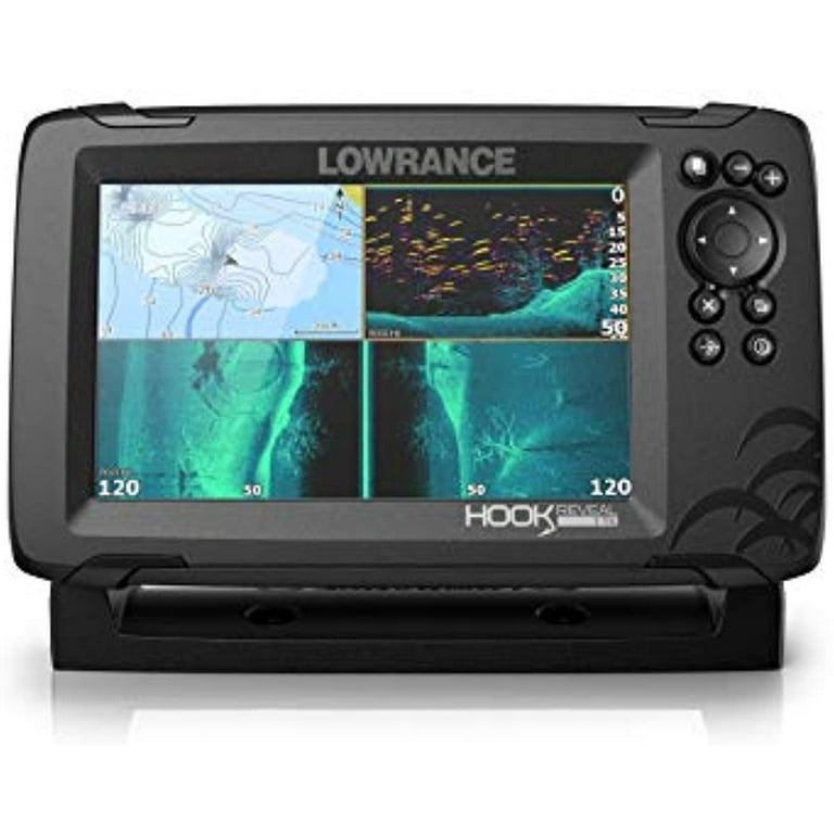 Lowrance 00015515001 Hook Reveal 7X Fish finder Triples hot with Down  scan/Sides can Imaging without Mapping, 7