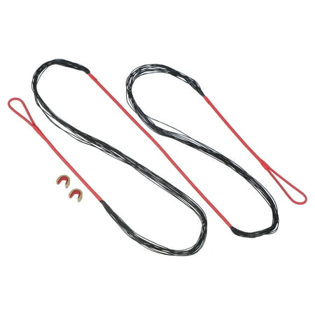 Bow String Replacement 12 Strands Recurve Bowstring with Nock Point for AMO 56 Recurve Bow Red-Black