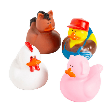 Farm Rubber Duckies - Party Favors - 12 Pieces