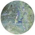 thumbnail image 5 of 8' Green And Lime Green Round Abstract Washable Indoor Outdoor Area Rug, 5 of 5