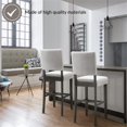 thumbnail image 2 of Leick Wood Upholstered Back Bar Stool Set in Gray Washed Blackbean, 2 of 17