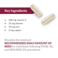 thumbnail image 6 of Bariatric Advantage Iron Capsules - Iron 45 mg Dosage - With Vitamin C, Thiamin & Copper - For Gastric Bypass - 100% Recommended DV of Iron - 60 Capsules, 6 of 7