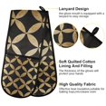 thumbnail image 2 of Yayeee Double Oven Mitt Kitchen Heat Resistant Baking 35" x7" Quilted Glove, Black Geometric, 2 of 6