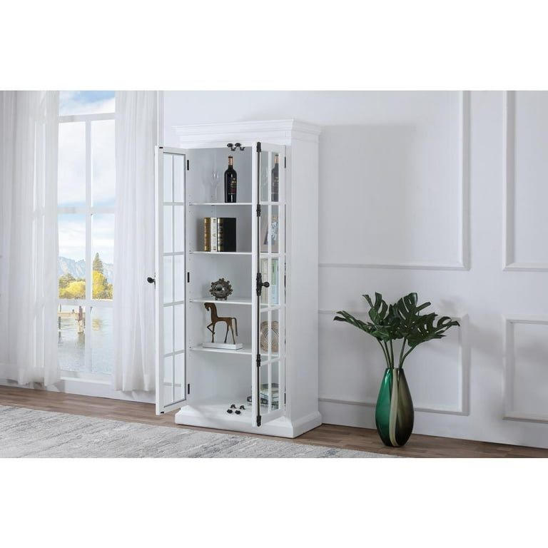 Polich Antique White Wood Storage Curio Cabinet - Walmart.com