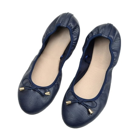 

WQJNWEQ Women s Flats Shoes Leisure Fashion Ladies Round Toe Bow-Knotable Chicken Rolls Curved Shoes Comfort