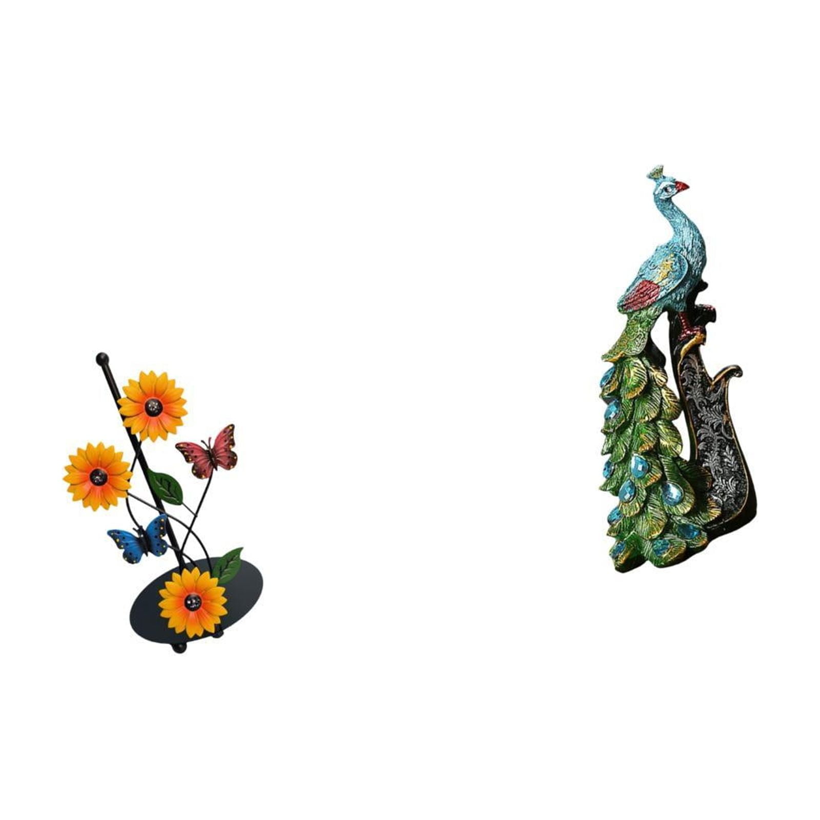 Fiocias Toilet Paper Holder Paper Towel Holder Countertop Desktop Figurine Peacock Statue Shelf Desk Home Decoration Creative Decorative Figurine Ma