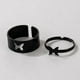 thumbnail image 3 of Juego de anillos abiertos para mujer y niña, joyería gótica, Vintage, Simple, Animal, mariposa, estrella, Luna, corazón, Punk, negro, pareja, 2 piezas, 3 of 4
