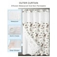 thumbnail image 2 of No Hook Cloth Fabric Shower Curtain with Snap in Liner, Western Cowboy Waterproof Shower Curtains Set with See Through Top Window, Retro Desert Cactus Country Cowboy Brown Bath Curtains 48"x72", 2 of 6