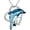 Dolphin-Mother and little dolphin in heart, variant on Sterling Silver Dolphin Necklace - Ocean Themed with Blue Crystal Dolphin - Women's Jewelry Gift