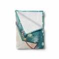 thumbnail image 2 of Christmas Soft Flannel Fleece Blanket, Santa Claus Star Banner Snowflakes Ribbon and Candy Cane Tree Winter Season Theme, Cozy Plush for Indoor and Outdoor Use, 60" x 80", Red White, by Ambesonne, 2 of 6