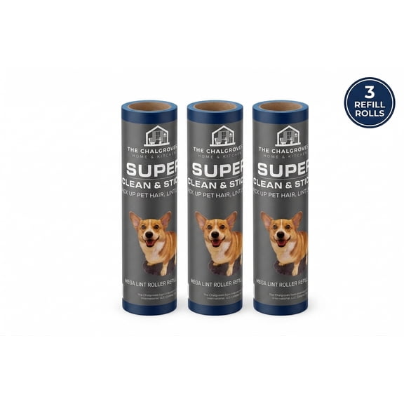 The Chalgroves Mega Lint Roller Refills 3 Pack Extra Sticky Pet Hair