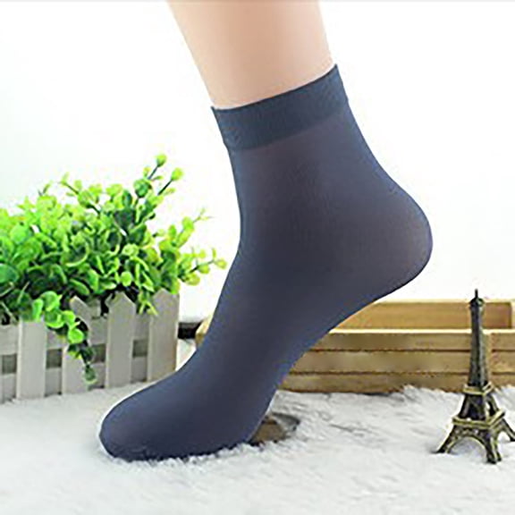 CFMIURAN Women's Socks, Spring and Summer Striped Silk Stockings Thin Breathable and Odor Proof Mid Tube Socks Silky Ice Silk Socks
