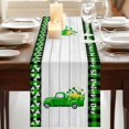 thumbnail image 3 of Table Runners 72 Inches Long Dress Scarves, St. Patrick's Day Farmhouse Kitchen Table Runner, Coffee Tablerunners, Spring Lucky Grass Truck Gray Wood Plaid 14x72 Inch, 3 of 9