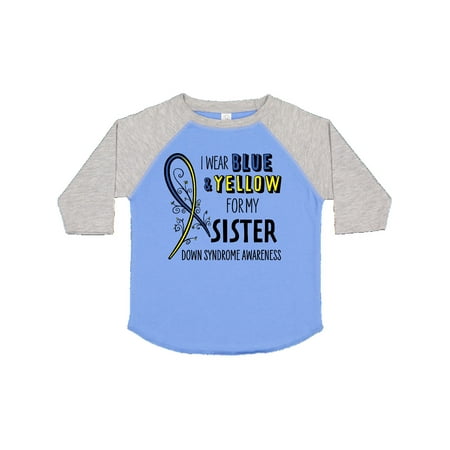 

Inktastic I Wear Blue and Yellow for my Sister- Down Syndrome awareness Gift Toddler Boy or Toddler Girl T-Shirt