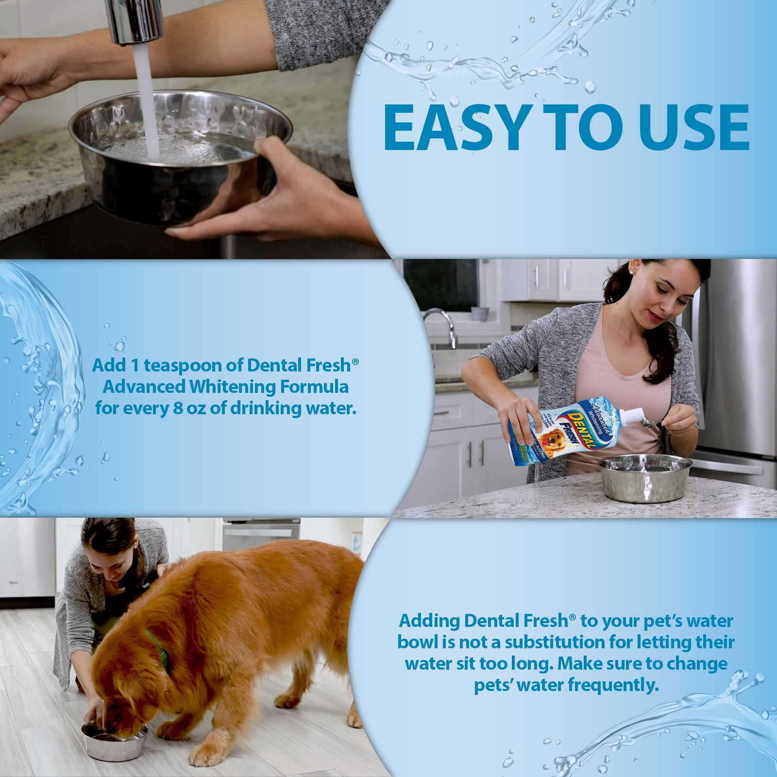 Dental Fresh Advanced Whitening Water Additive for Dogs, 17 oz - Teeth Cleaning & Bad Breath