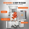 thumbnail image 5 of VEVOR Commercial Orange Juicer Machine, 120W Automatic Feeding Juice Extractor, Stainless Steel Juice Extractor for 25 Oranges Per Minute, with Pull-Out Filter Box, PC Cover, 5 of 9