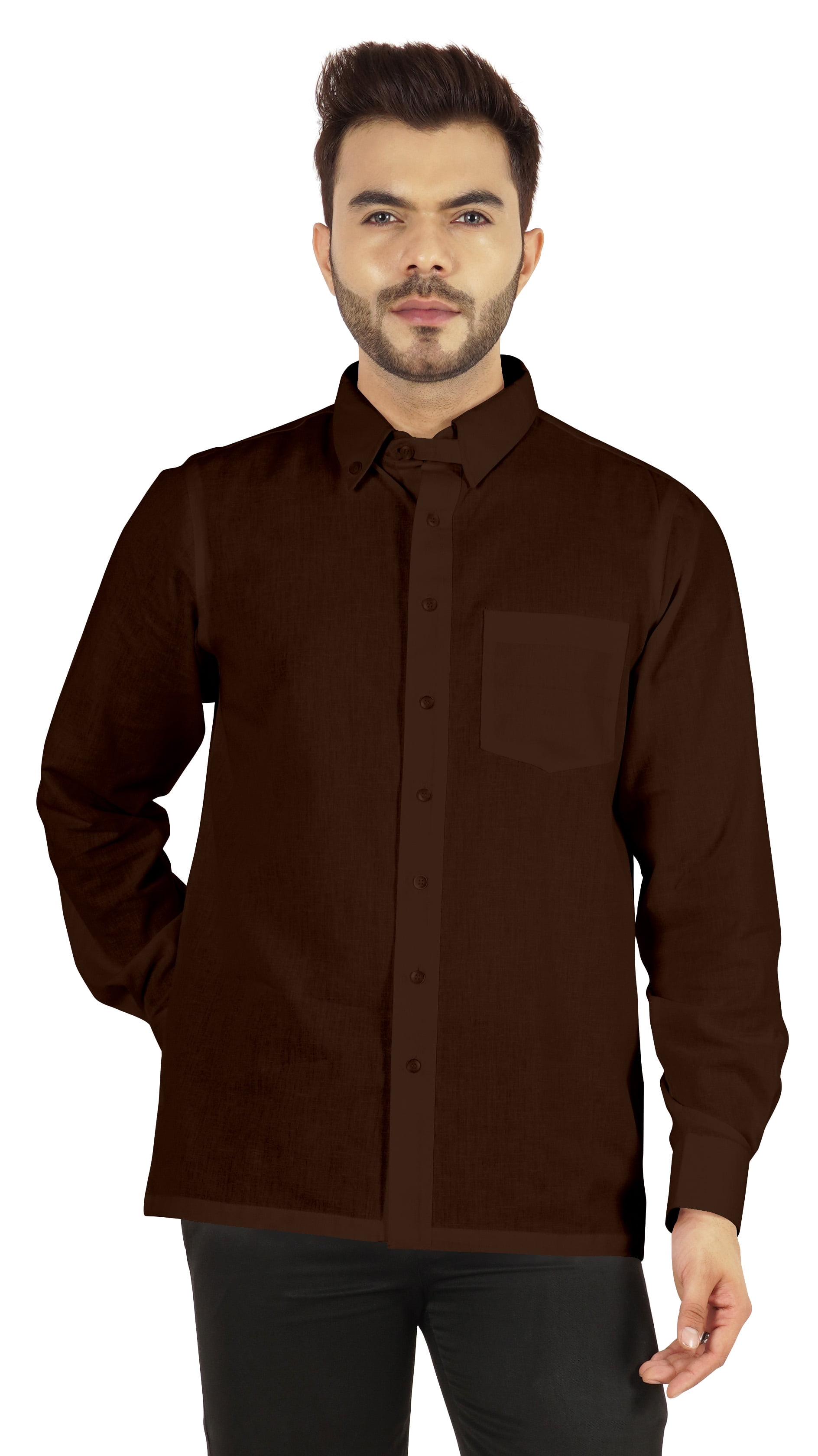 brown button down shirts