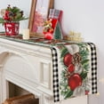 thumbnail image 3 of Christmas Table Runner, Buffalo Plaid Christmas Ball Decorations Christmas Runner for Table Seasonal Winter Decor for Indoor Outdoor Dining Table Decorations (White Black, 13'''' x 72''''), 3 of 6