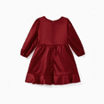 thumbnail image 3 of PatPat Tenues Assorties Rouges pour la Famille Robe en Satin Soyeux à Longues Manches Bouffantes Ou Chemise à Carreaux, 3 of 7