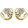 thumbnail image 1 of Aretes de Perezoso Chicos Slothy2 1 Pza Aretes OsoPerezoso/Corazón Color Oro Metal., 1 of 2