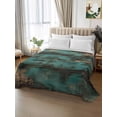 thumbnail image 2 of Teal Brown Wood Print King Size Flat Sheet, Wrinkleproof & Fadeproof Cooling Flat Bed Sheet Only, Farmhouse Vintage Plank Breathable Soft Bedding Top Sheets 105 x 98 Inches, 2 of 8