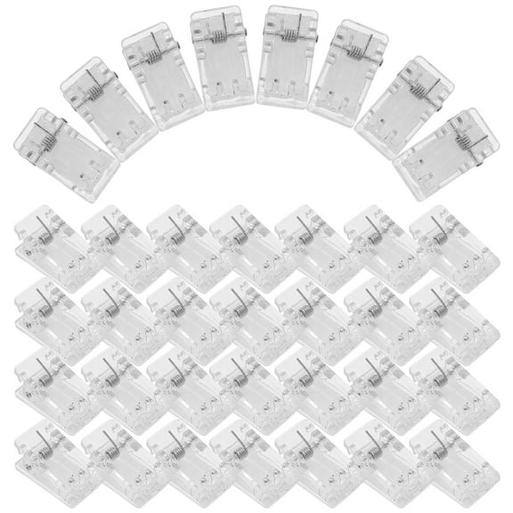 GOOHOCHY  50 Pcs Clear Plastic Spring Clip Wall Clips for Hanging Work Transparent