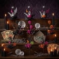 thumbnail image 5 of 20 Inch Spooky Halloween Decorations, Spooky Halloween Floral Pick with Skeleton Hand, and Pink Pumpkin, Indoor Halloween Table Decor for Halloween Party, 1 Pack, 5 of 7