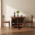 thumbnail image 4 of Extendable Drop Leaf Folding Dining Table Space Saving Living Room & Kitchen Walnut 150cm & 8 chairs, 4 of 11