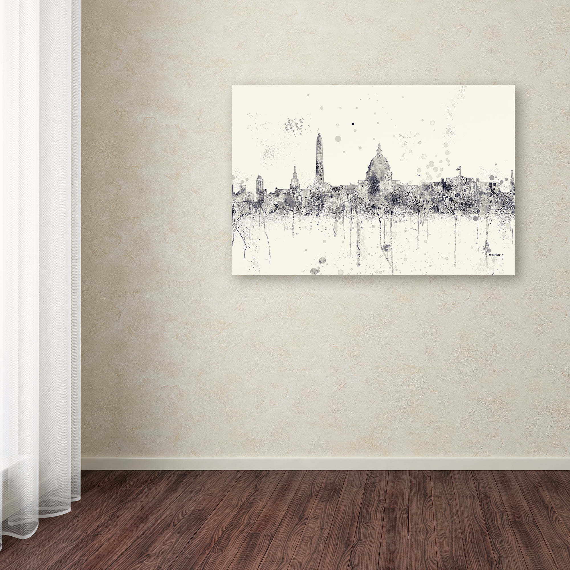 Trademark Fine Art 'Washington DC Skyline Mclr-1 Blueprint' Canvas Art by Marlene Watson
