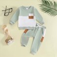 thumbnail image 2 of UAYOTSE Toddler Baby Boy Fall Winter Clothes Color Block Long Sleeve Sweatshirt Pullover Tops + Joggers Pants Outfit Set,Sizes 18-24 Months, 2 of 6