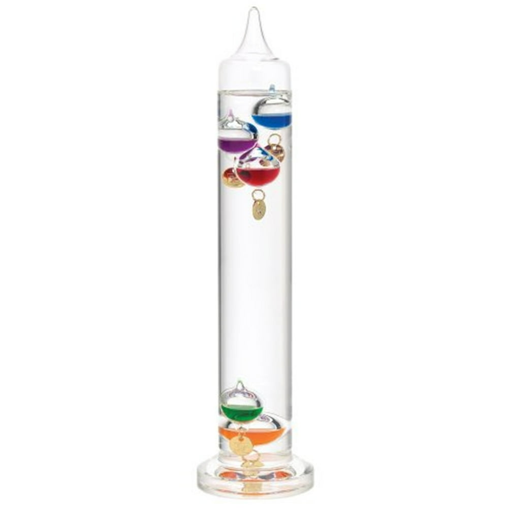 13 Inch Liquid Galileo Thermometer with Five MultiColor Floats and
