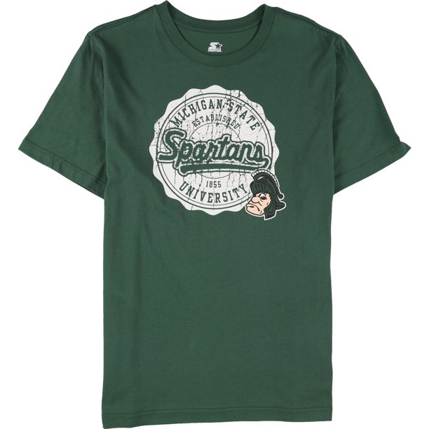 STARTER Camiseta con gráfico de Michigan State Spartans para hombre, verde, grande