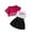 F-Hot Pink1271, variant on JaJaho Girls Fashion Outfits 3-8 Years Summer Casual Sets Mesh Short Sleeve Tops White Vest Black Pleated Skirt Toddler Playwear Comfortable Elastic Waist Solid Color Classic Dailywear