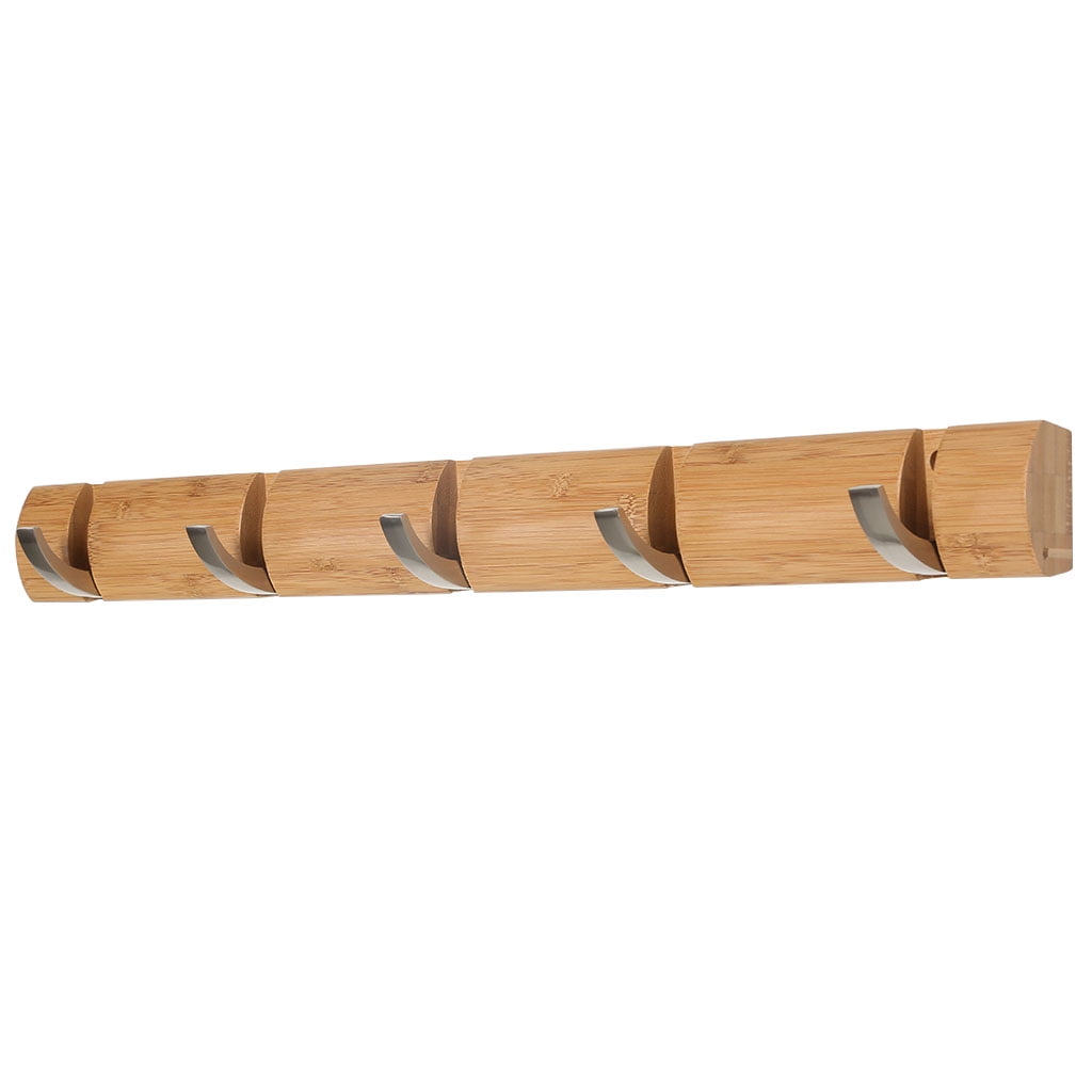 100 Natural Bamboo Foldable Coat Rack, WallMounted Heavy Duty
