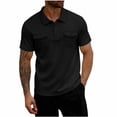 thumbnail image 2 of WIZUTIZ Mens Work Henley Shirts 2026 Short Sleeve Casual Slim Fit Button Up Waffle Golf Shirts with Pockets Tennis T Shirts, 2 of 5