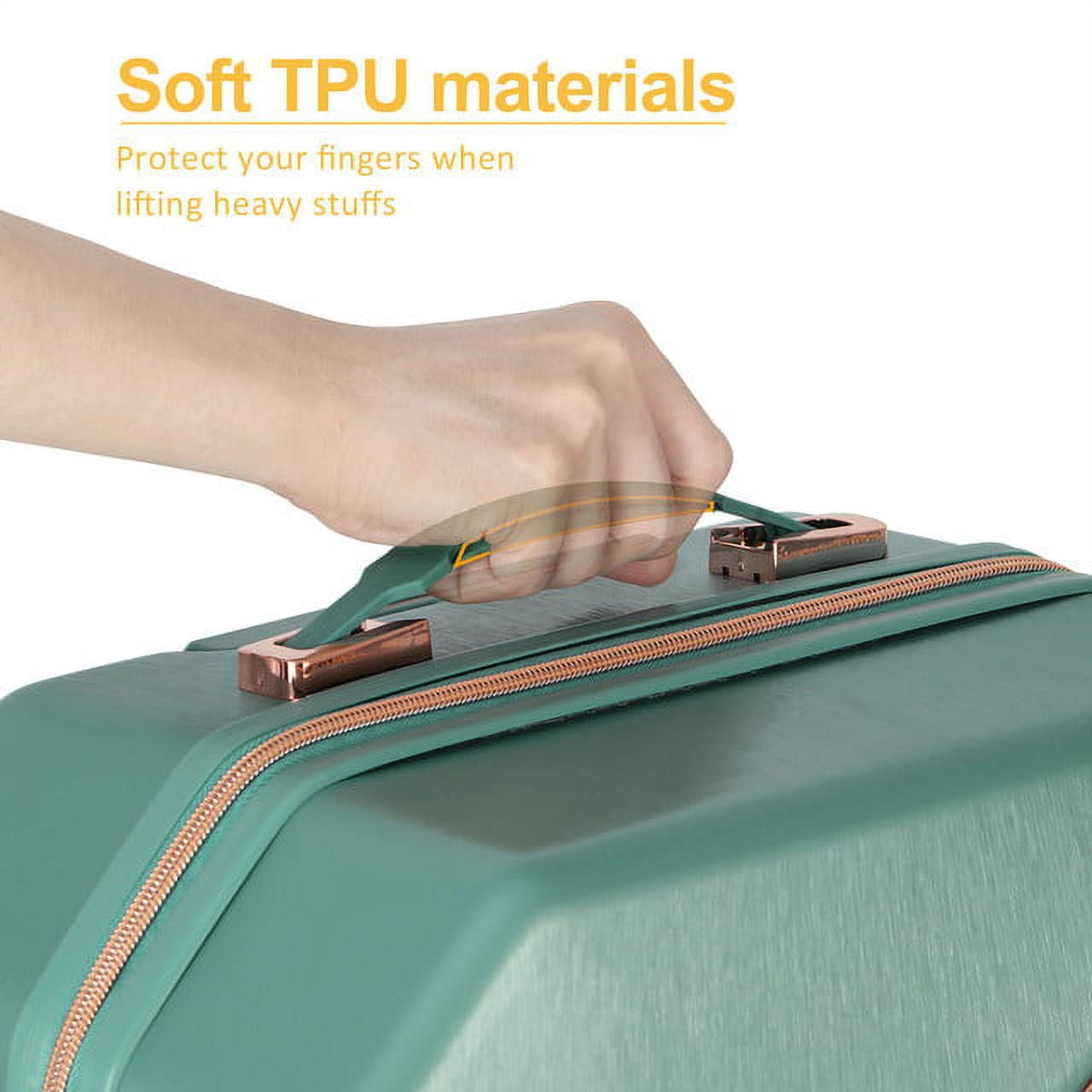 Hikolayae Anza View Collection Hardside Spinner Luggage Sets in Mint, 3 Piece - TSA Lock