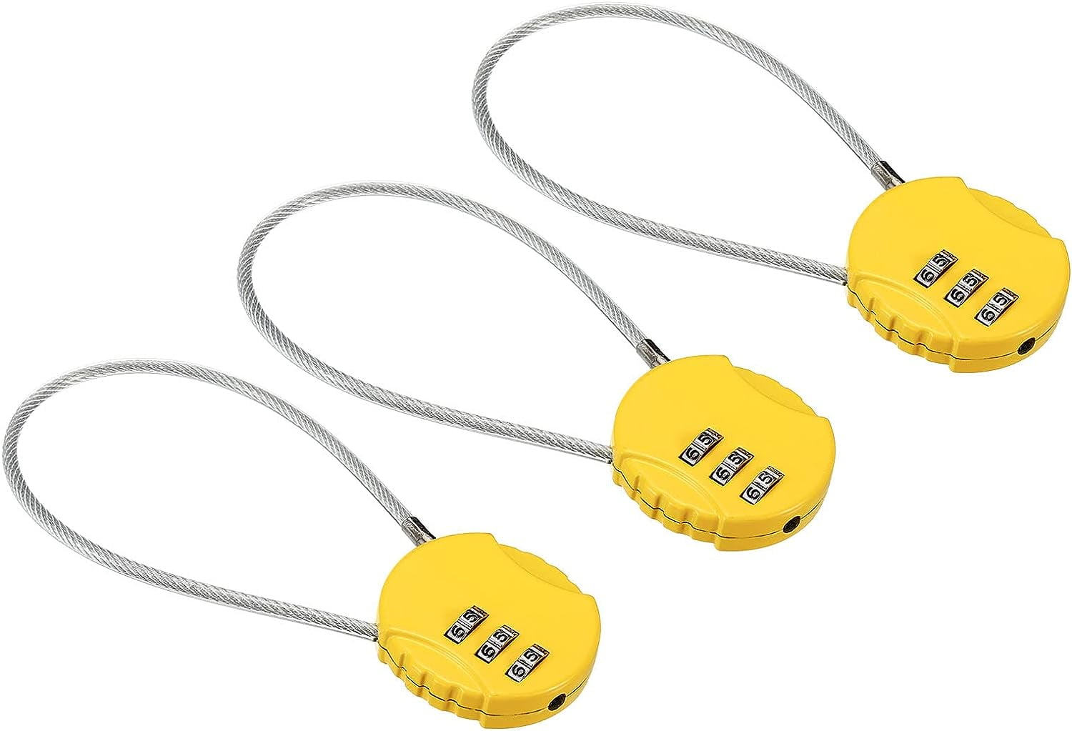 Combination Lock 8 Inch, 3 Pcs 3 Digit Outdoor Waterproof Code Padlock